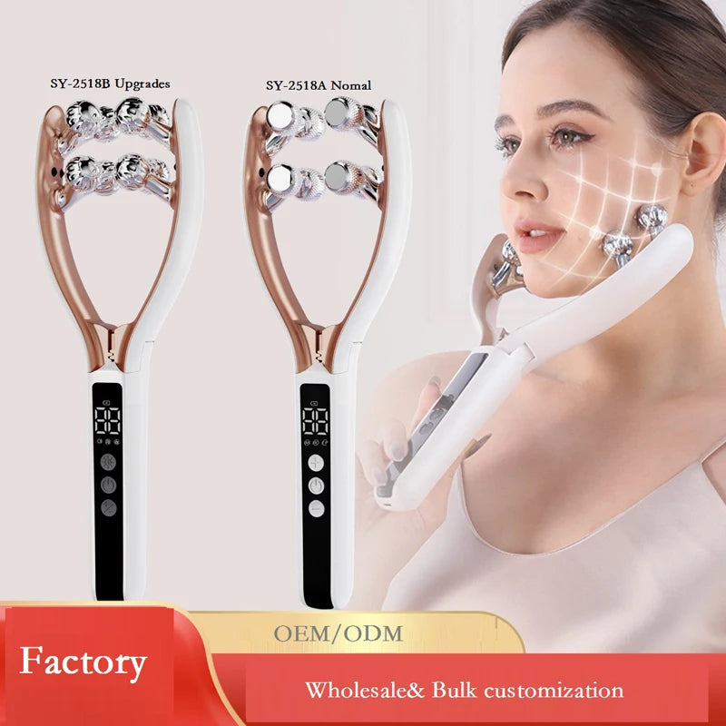 Professional Facial Massage Multi-functional V-shaped Roller Massage Device