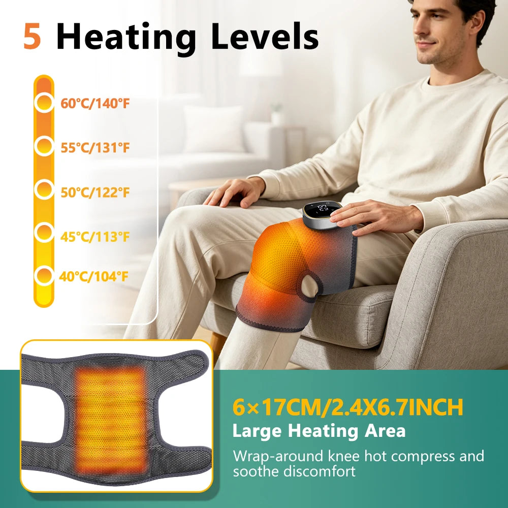 Heated Knee Massager – 3-in-1 Heat & Vibration Support