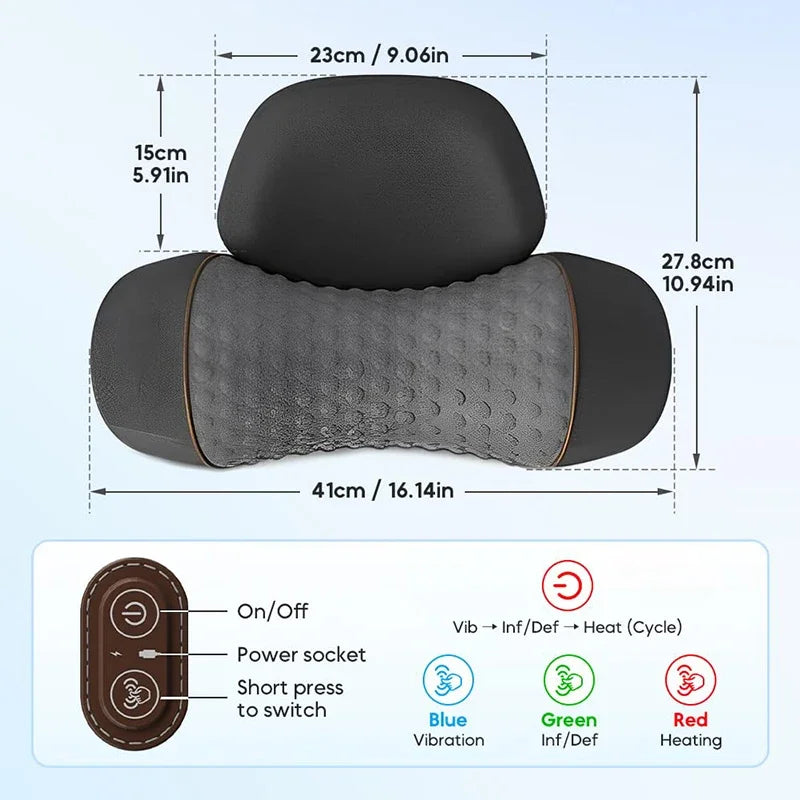 3-in-1 Neck Support Pillow – Massage, Heat & Comfort