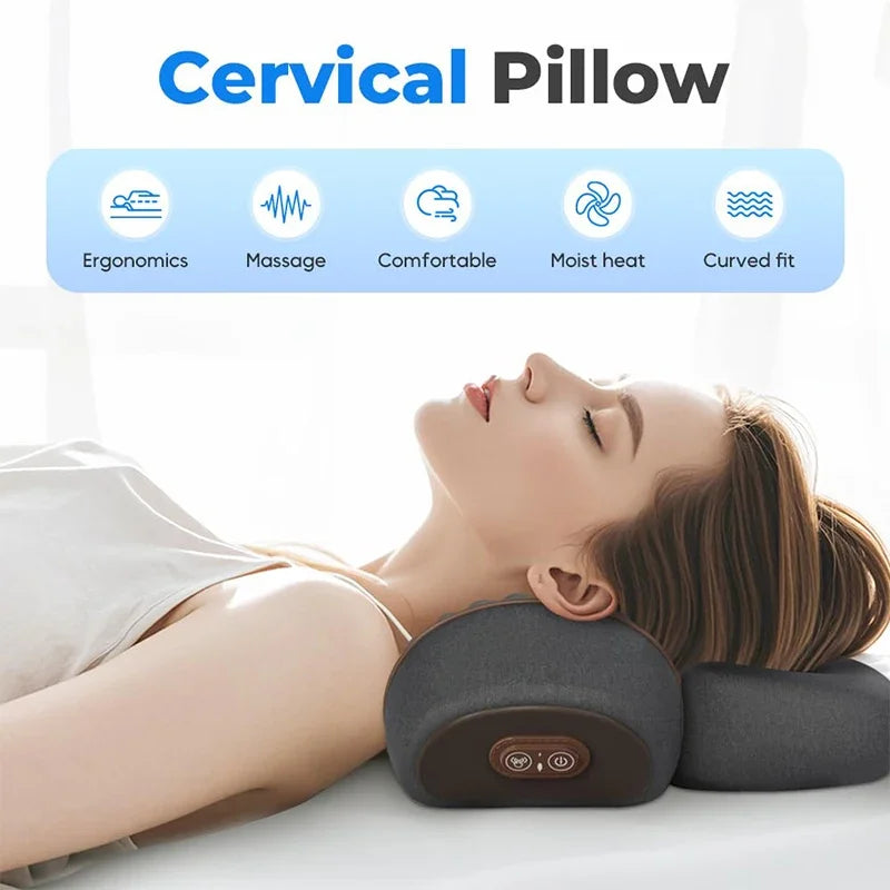 3-in-1 Neck Support Pillow – Massage, Heat & Comfort