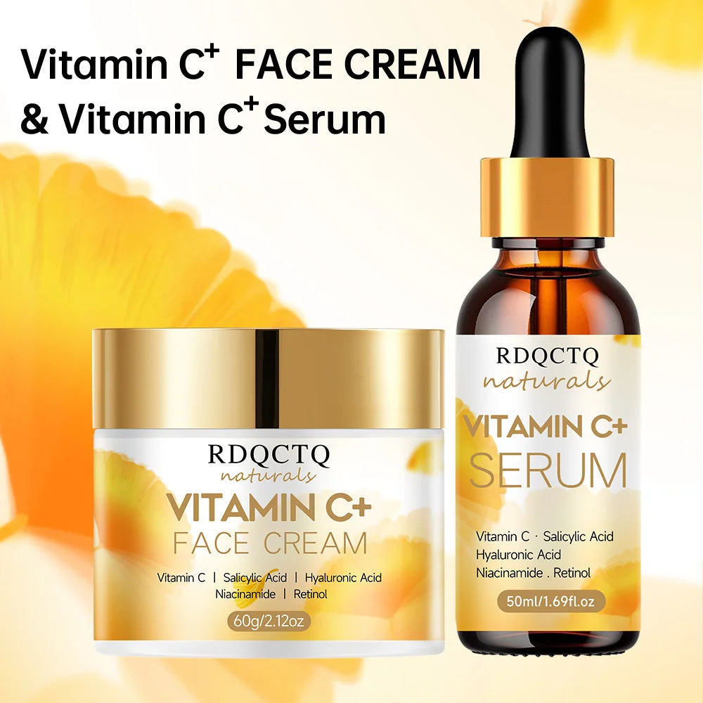 Vitamin C Brightening Cream & Serum Set – 2-Piece Skincare Duo